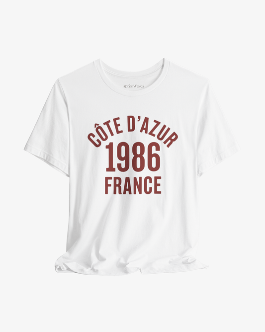 Varsity 1986 White graphic tee - Après Waves