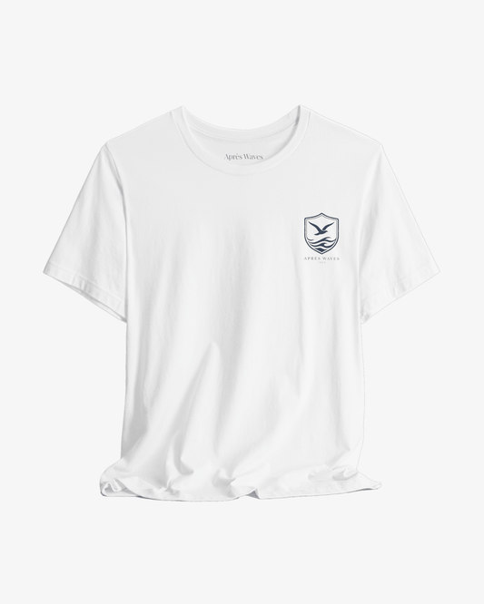 Après Crest White graphic tee - Après Waves