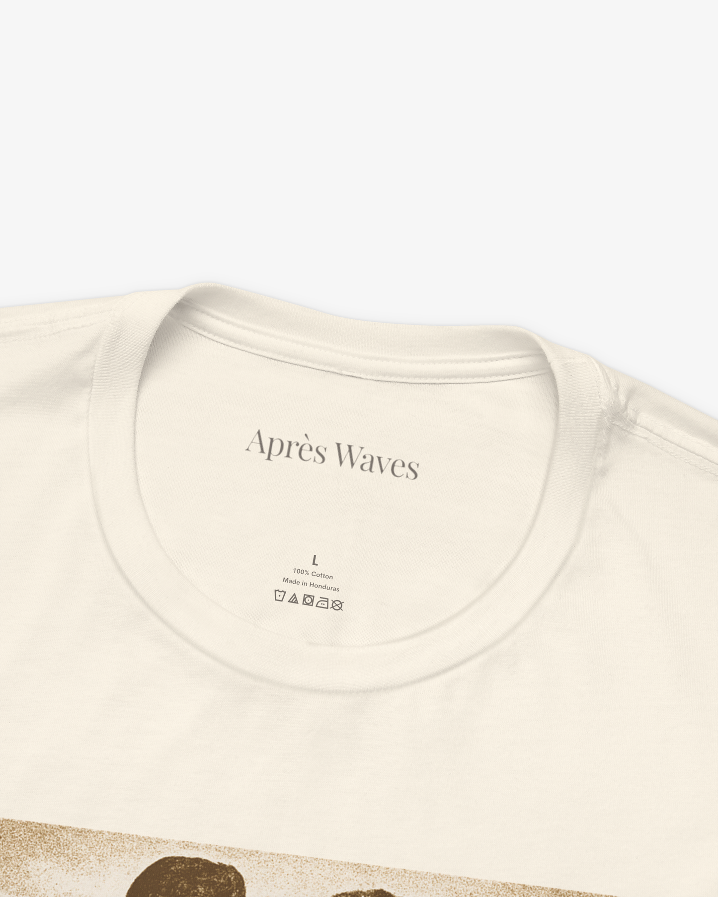 Eternity Ecru tee collar detail - Après Waves