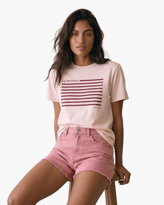 La Marinière Pink S graphic t-shirt - Après Waves