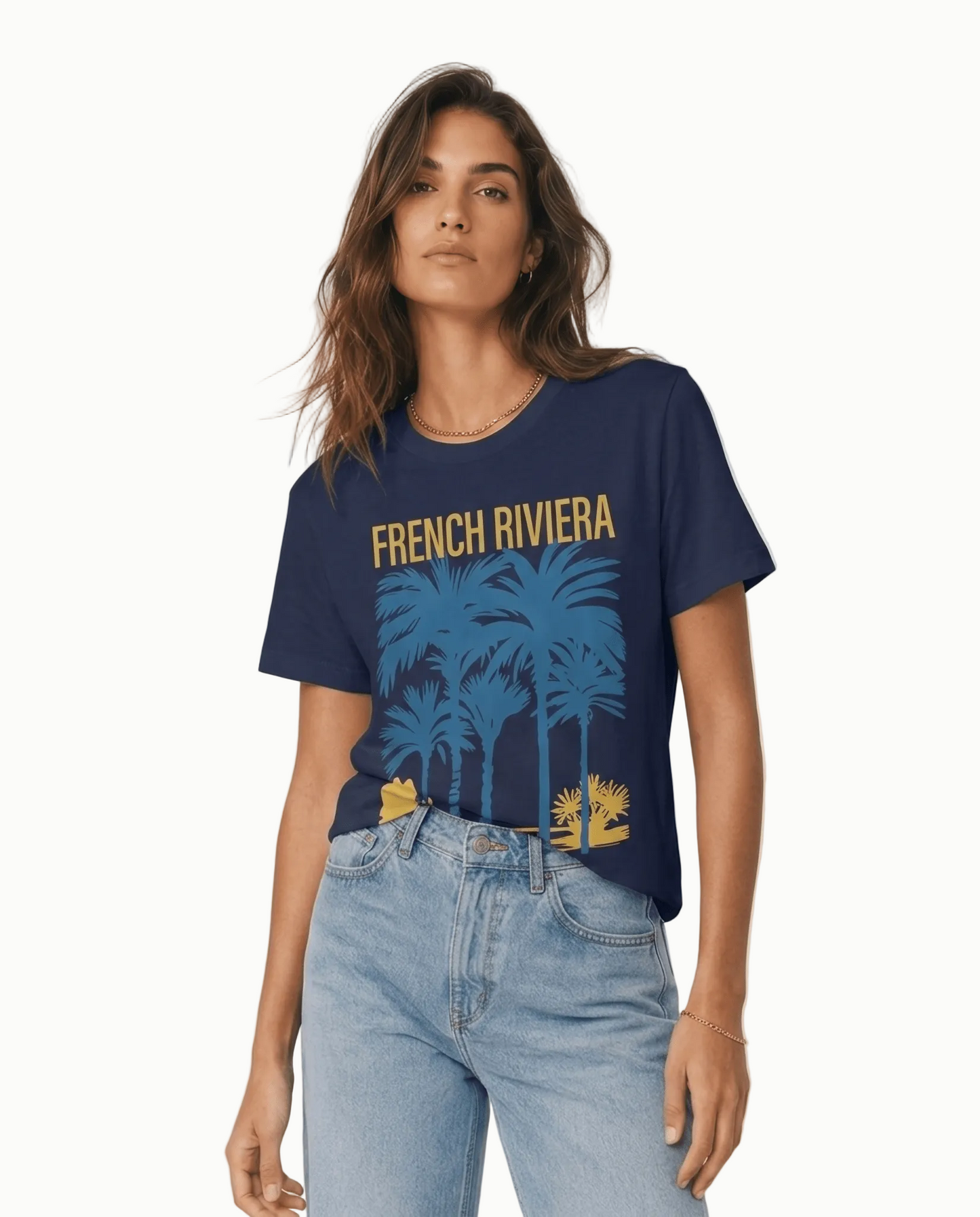 Riviera Palms Navy S graphic t-shirt - Après Waves