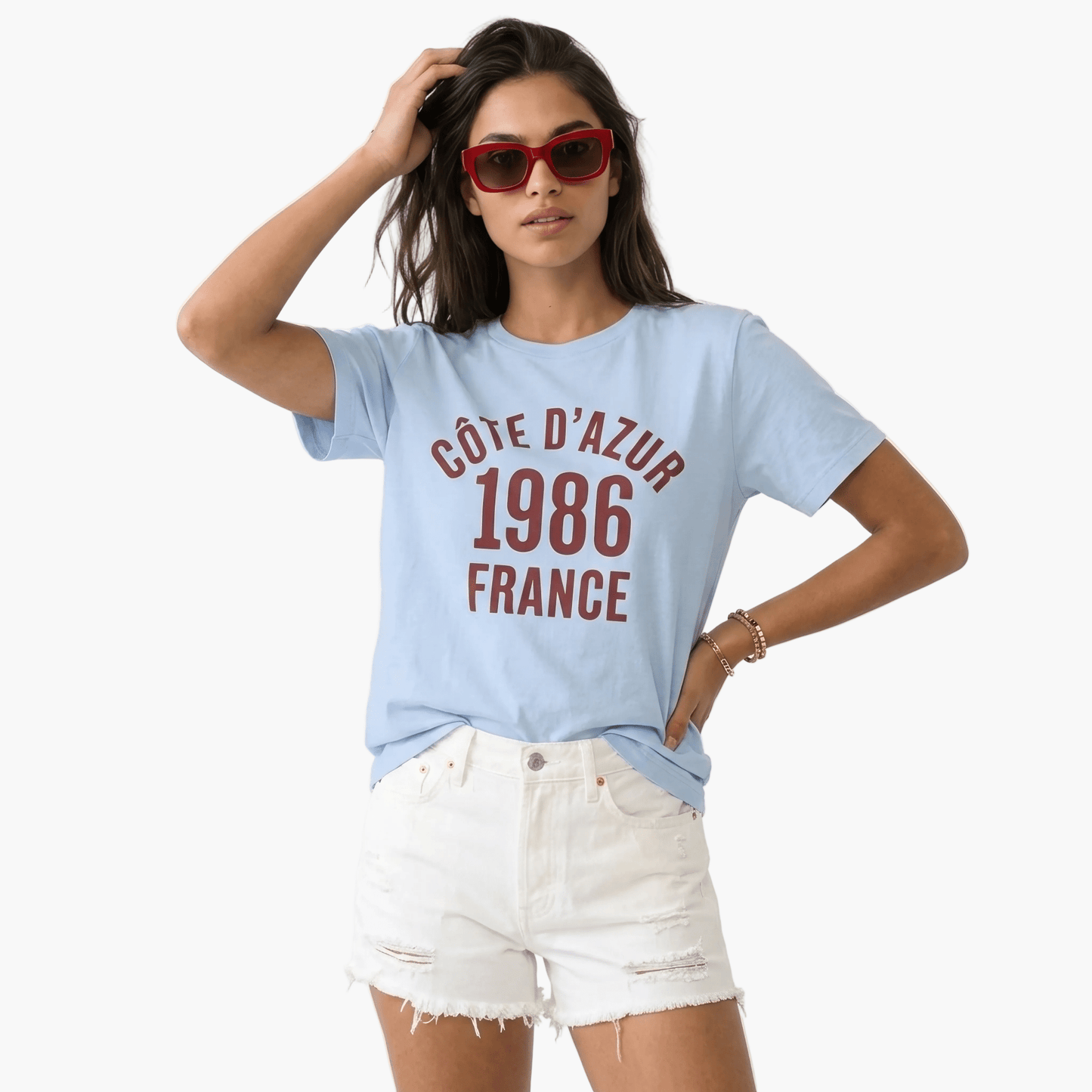 Varsity 1986 Sky Blue S graphic t-shirt - Après Waves