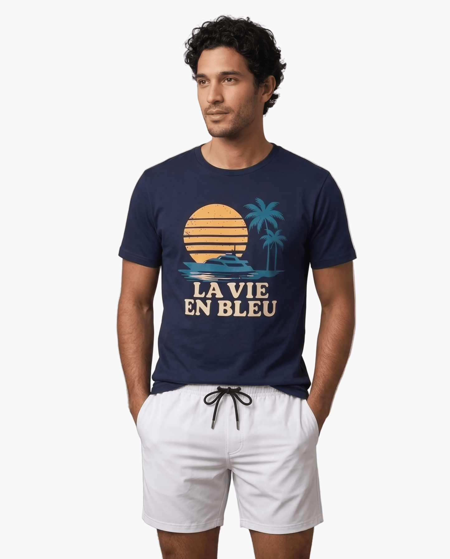 Life in Blue Navy S graphic t-shirt - Après Waves