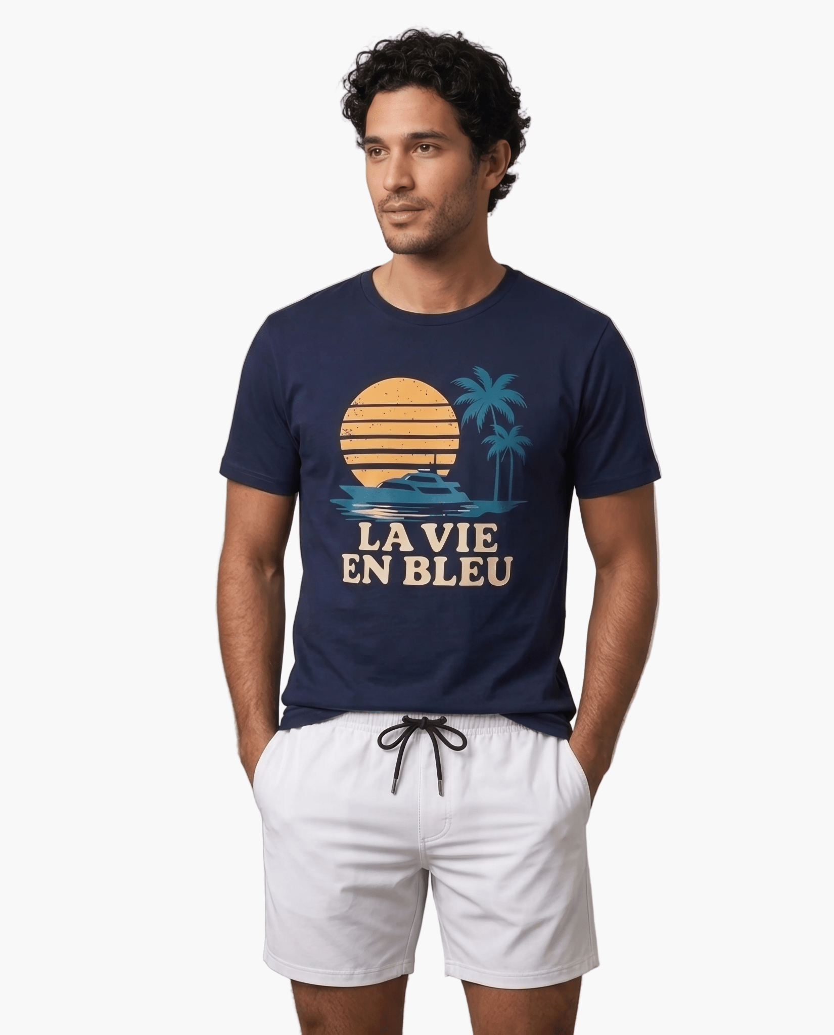 Life in Blue Navy S graphic t-shirt - Après Waves