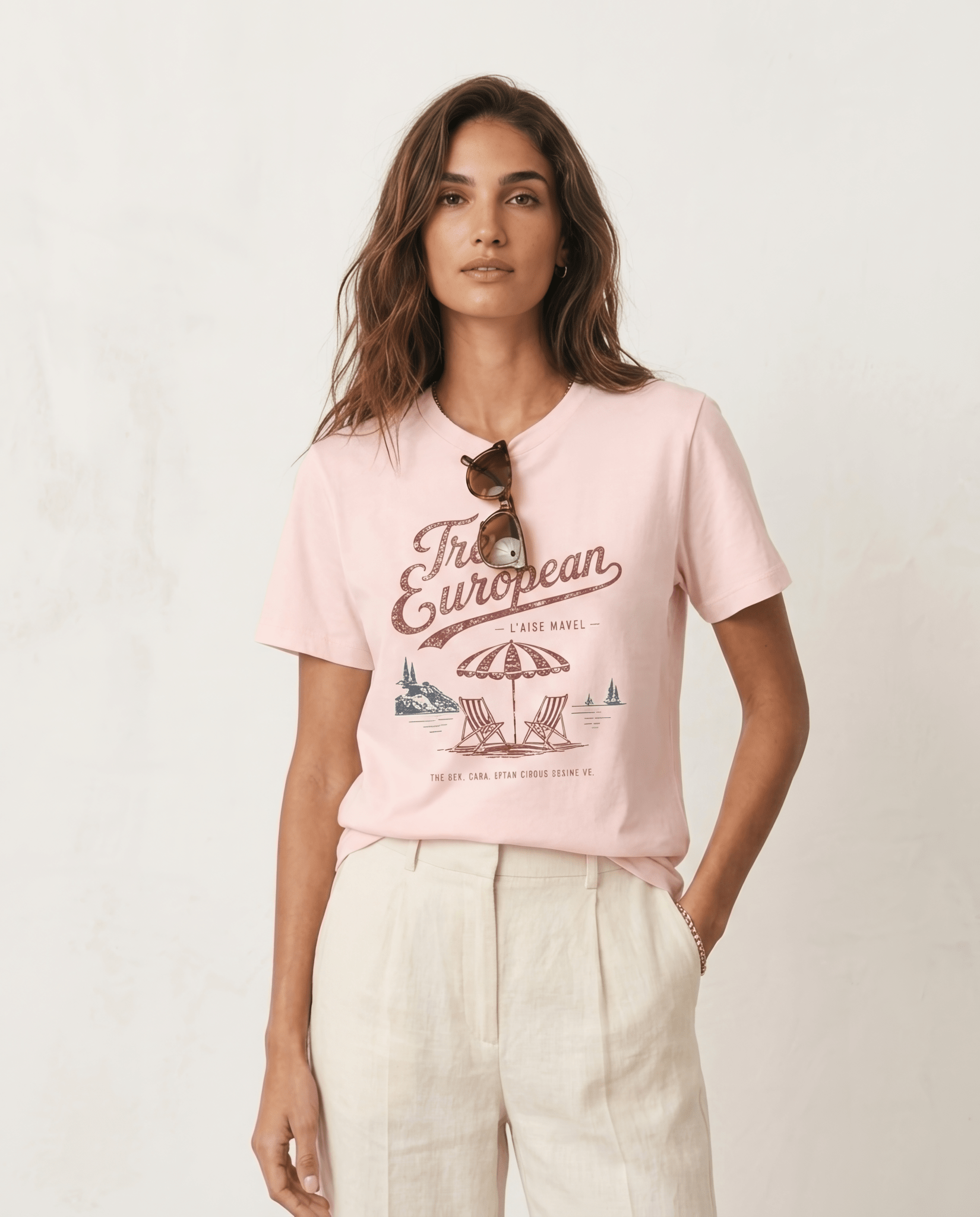 Très Euro Soft Pink S graphic t-shirt - Après Waves